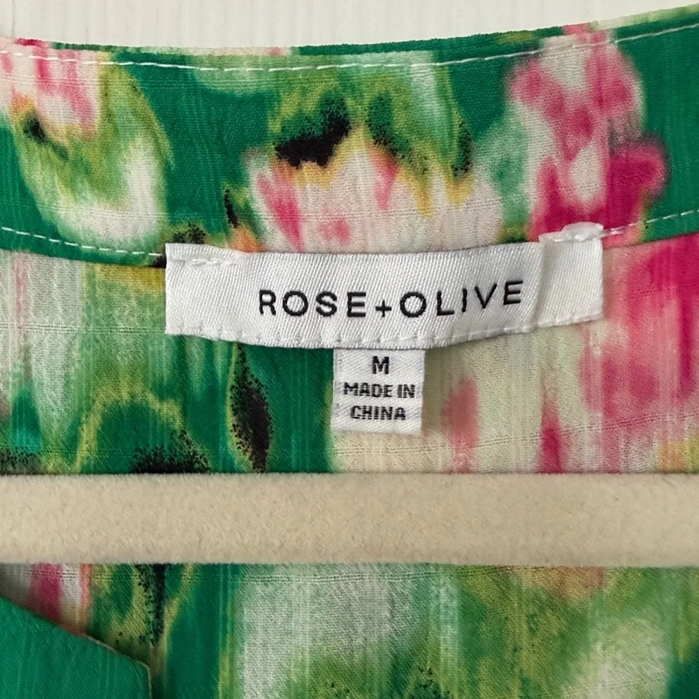 Rose & Olive Green and Pink Floral Blouse - Picture 2 of 4